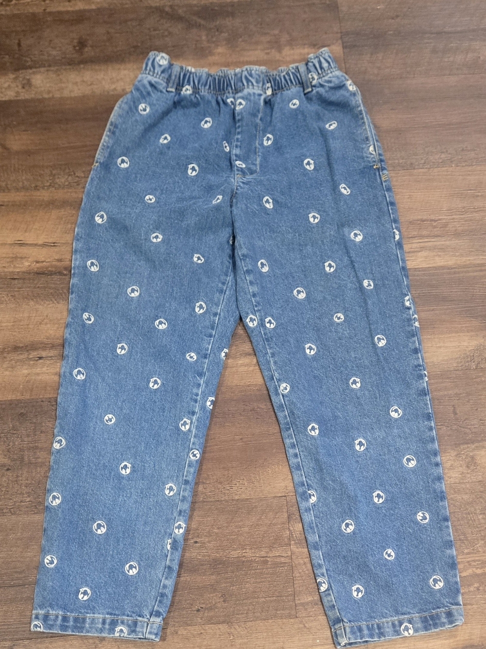 BDG Blue Smiley Face Design Boyfriend Jeans